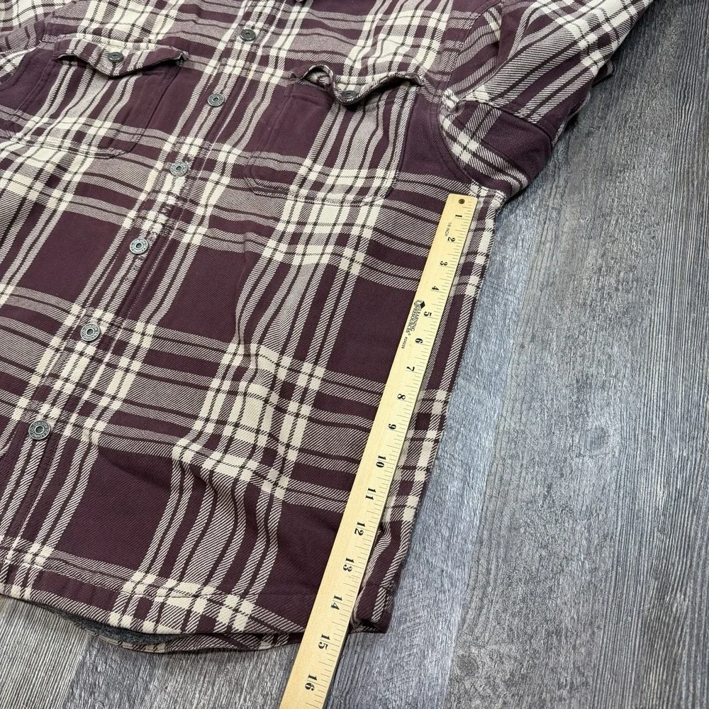 Duluth Trading Co Relaxed Fit Fleece‎ Lined Plaid Shirt Jacket Men's Large